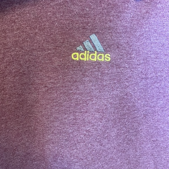 Adidas Shirt Mens Large Red 3 Stripes Long Sleeve Crew Neck Pullover - Picture 2 of 5